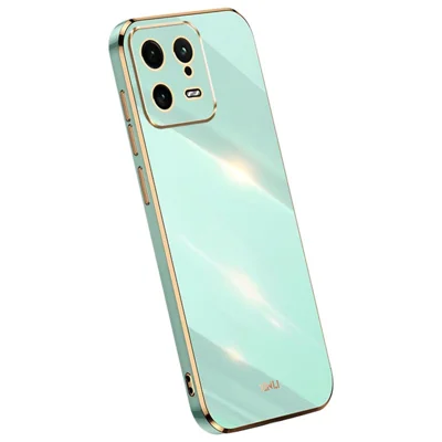 XINLI TPU-Handyhülle für Xiaomi 13 5G, Elektroplattierter Rückenschutz mit vollem Kameraschutz - Cyan