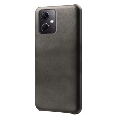 Protective Phone Cover for Xiaomi Redmi Note 12 5G (Global) / (India) / (China) / Poco X5 5G , PU Leather Coated PC Calf Textured Phone Case - Black