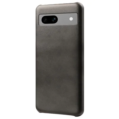 Protective Phone Cover for Google Pixel 7a, PU Leather Coated PC Calf Textured Shockproof Slim Mobile Phone Case - Black