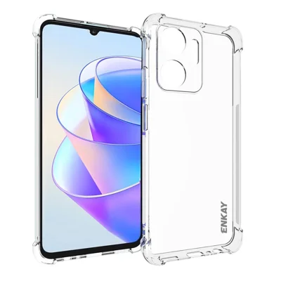 ENKAY HAT PRINCE Phone Case for Honor X7a 4G Clear TPU Phone Cover with Anti-slip Strip Edge