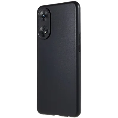 For Oppo Reno8 T 4G Glossy TPU Phone Case Soft Back Protective Cover - Black