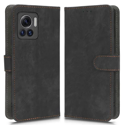 For Motorola Edge 30 Ultra 5G / Edge X30 Pro RFID Blocking Phone Case Stand PU Leather Phone Wallet Cover - Black