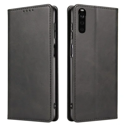 For Sony Xperia 10 III 5G / Xperia 10 III Lite PU Leather Business Phone Case Wallet Stand Magnetic Absorption Flip Cover - Black