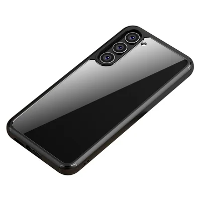 IPAKY til Samsung Galaxy S23 Anti-drop telefonbeskyttelse TPU + PC transparent mobiltelefon dæksel - Sort
