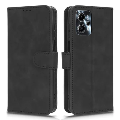 For Motorola Moto G13 4G / G23 4G / G53 5G PU Leather Phone Case Stand Skin-touch Feeling Flip Wallet Cover - Black