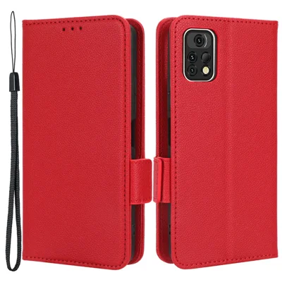 For Umidigi A13 Pro Anti-Dust Phone Cover Wallet Stand Litchi Texture PU Leather Dual Magnetic Clasp Phone Case - Red