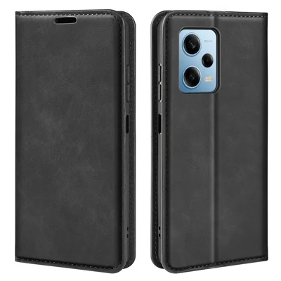 For Xiaomi Redmi Note 12 Pro 5G / Note 12 Pro Speed 5G / Poco X5 Pro 5G Skin-touch PU Leather Flip Stand Phone Cover Wallet Case - Black