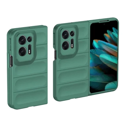 For Oppo Find N2 5G Skin-touch Hard PC Cell Phone Case Rugged Protective Phone Cover - Green
