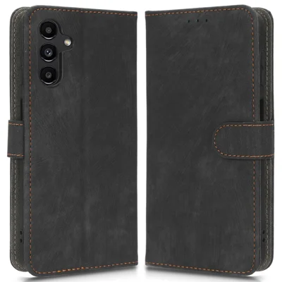 For Samsung Galaxy A13 5G / A04s 4G (164.7mm) RFID Blocking Anti-Theft Leather Phone Case Wallet Stand Flip Cover - Black