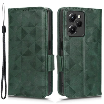 Xiaomi Poco X5 Pro 5G / Redmi Note 12 Pro Speed 5G Cell Phone Stand Case Imprinted Pattern Wallet Cover - Green