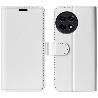 For OnePlus Ace 2 5G / 11R 5G Shockproof Crazy Horse Texture Case Leather Wallet Stand Flip Cover - White