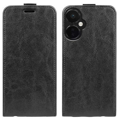 Crazy Horse Texture Leather Phone Case for OnePlus Nord CE 3 Lite 5G / Nord N30 5G , Card Holder Vertical Flip Cover - Black