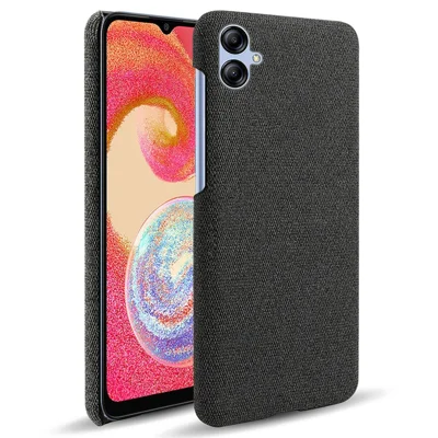 Für Samsung Galaxy A04e 4G / F04 4G / M04 4G Handyhülle Einfarbige harte PC+Stoff Handyhülle - Schwarz
