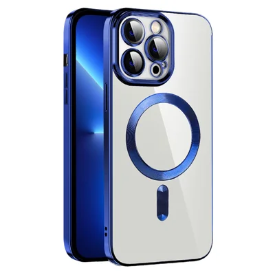 Phone Case for iPhone 13 Pro Max 6.7 inch Compatible with MagSafe CD Texture TPU Cover - Sapphire