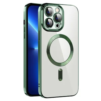 CD Texture Slim Case for iPhone 13 Pro 6.1 inch TPU Phone Case Compatible with MagSafe - Green