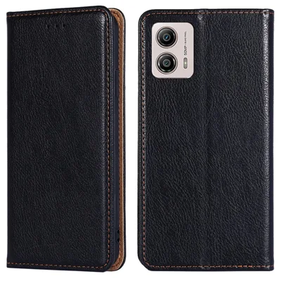 For Motorola Moto G53 5G / G13 4G / G23 4G PU Leather Wallet Magnetic Auto-closing Phone Stand Case Drop-proof Cover - Black