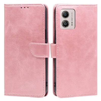 For Motorola Moto G53 5G / G13 4G / G23 4G PU Leather Wallet Phone Case Magnetic Clasp Stand Cover - Rose Gold
