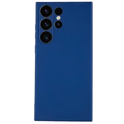 For Samsung Galaxy S23 Ultra Straight Edge Phone Case Precise Cutout Soft TPU Cover - Sapphire