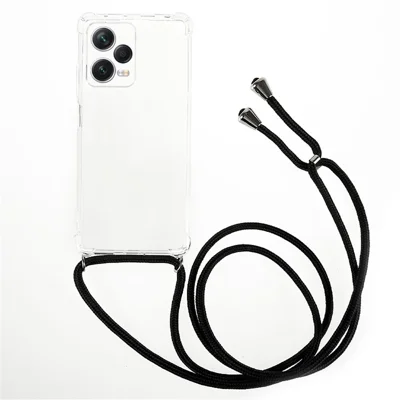 Coque transparente en TPU pour Xiaomi Redmi Note 12 Pro+ 5G, housse renforcée aux coins avec cordon