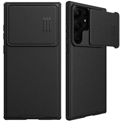 NILLKIN CamShield S Series for Samsung Galaxy S23 Ultra PC + TPU Phone Case Slide Lens Protection Drop-proof Cover - Black