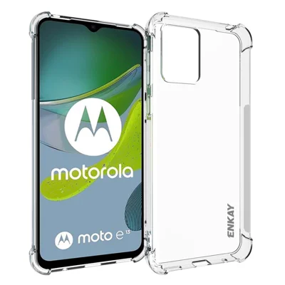 ENKAY HAT PRINCE Ultra Clear Phone Case für Motorola Moto E13 4G Anti-Rutsch-Streifen stoßfeste TPU-Abdeckung