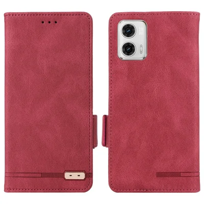 For Motorola Moto G13 4G / G23 4G / G53 5G Leather Phone Cover Hardware Decor Stand Wallet Phone Case - Rose