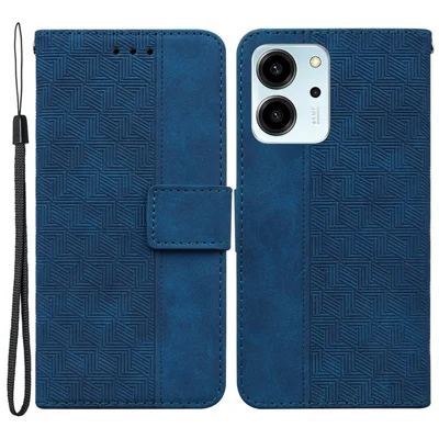 For Honor 80 SE 5G Anti-scratch Smartphone Case Phone Wallet Stand Imprinted Leather Phone Cover - Blue
