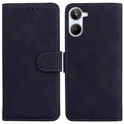 Para Realme 10 4G, Funda de Teléfono con Billetera de Piel PU y Soporte - Negro