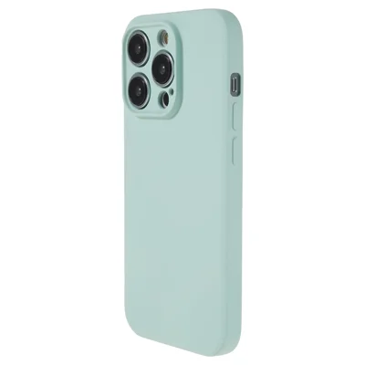 Мягкий силиконовый чехол для iPhone 14 Pro из ТПУ с защитой от царапин и внутренней подкладкой из волокна — детский голубой
