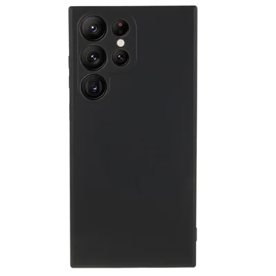 Für Samsung Galaxy S23 Ultra Gummistruktur Handyhülle Weiche TPU-Futter Stoßfeste Schutzhülle - Schwarz
