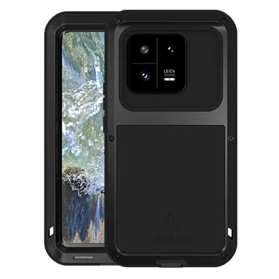LOVE MEI Для Xiaomi 13 Pro 5G Прочный Броневой Чехол Металл + Силикон Защитный Чехол (без Закаленного Стекла) - Черный