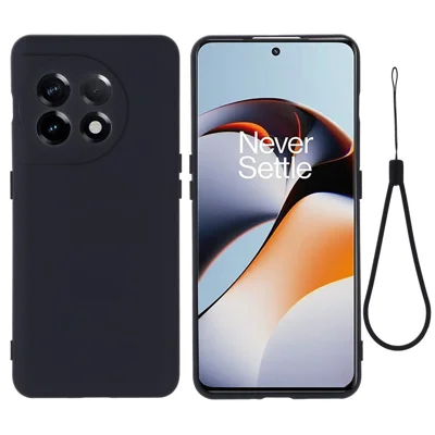 For OnePlus Ace 2 5G / 11R 5G Liquid Silicone Phone Case Anti-Scratch Slim Cover - Black
