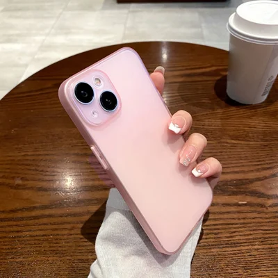 For iPhone 13 6.1 inch Thin Matte TPU Phone Case Precise Cutout Camera Protection Back Cover - Pink