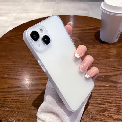 For iPhone 14 Ultra-Thin Matte Finish Phone Case Precise Cutout TPU Phone Cover - Transparent