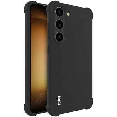 Coque pour téléphone portable IMAK pour Samsung Galaxy S23+, coque de téléphone mate TPU à coussins gonflables anti-chute aux quatre coins - Noir