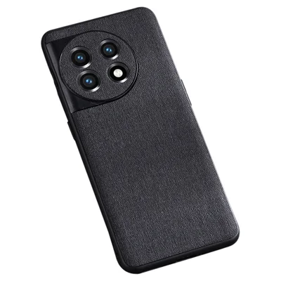 For OnePlus Ace 2 5G / 11R 5G Cloth Texture TPU Phone Cover Anti-fall Cell Phone Case - Black