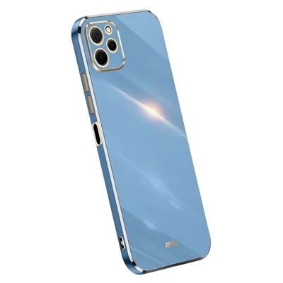 XINLI Für Huawei nova Y61 4G Electroplating Frame Handyhülle TPU-Abdeckung mit Kameraobjektiv-Schutz - Blau