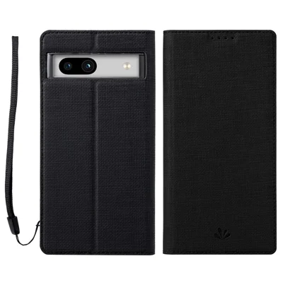 VILI DMX Series for Google Pixel 7a Card Slots Phone Case Mobile Phone PU Leather Stand Cover - Black
