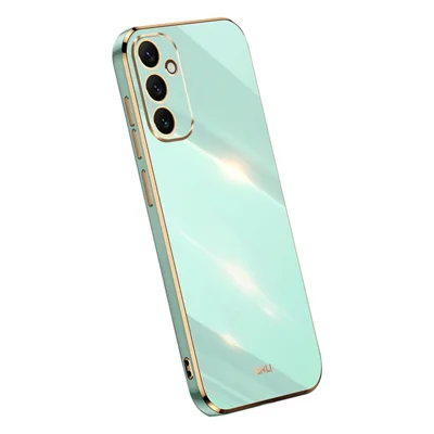 XINLI Electroplating Phone Case for Samsung Galaxy A34 5G Anti-scratch TPU Cover - Cyan