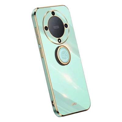 XINLI For Honor Magic5 Lite 5G / X9a 5G Ring Kickstand Electroplating Phone Case TPU Phone Cover - Cyan