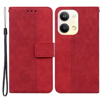 Pour Oppo Reno9 Pro 5G Étui de téléphone portefeuille Imprimer Étui en cuir PU Étui de téléphone debout - Rouge