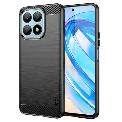 MOFI JK TPU Series-1 Protective Case for Honor X8a 4G TPU Cover Carbon Fiber Brushed Phone Shell - Black