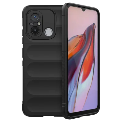 Für Xiaomi Poco C55 4G / Redmi 11A 4G / 12C 4G Robuste TPU-Handyhülle - Schwarz
