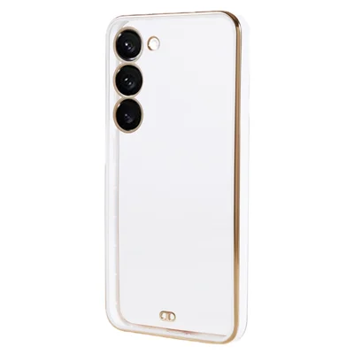 For Samsung Galaxy S22 5G Electroplating Phone Case Dual Color Anti-drop TPU Cover - White