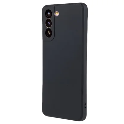 For Samsung Galaxy S21+ 5G Fiber Lining Back Shell TPU Case Rubberized Cell Phone Cover - Black