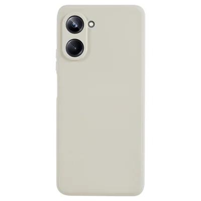Para Realme 10 4G Straight Edge Soft TPU Funda de Teléfono Funda Protectora Recorte Preciso Color Caramelo - Blanco