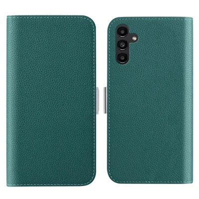 For Samsung Galaxy A24 4G (162.1 x 77.6 x 8.3mm) Litchi Texture PU Leather Case Stand Wallet Candy Color Cover - Green