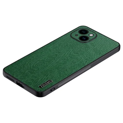 Camera Protection Phone Cover For iPhone 13 6.1 inch PU Leather+PC+TPU Case - Green