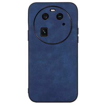 For Oppo Find X6 Textured Phone Case PU Leather+PC+TPU Phone Back Cover - Blue
