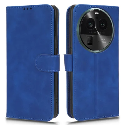 Para Oppo Find X6 Pro TPU+PU Leather Phone Case Stand Wallet Shockproof Phone Cover - Azul